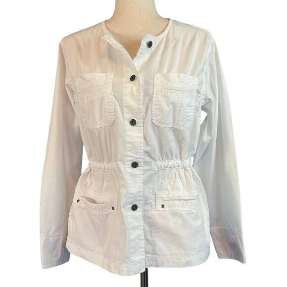 Marrakech Anthropologie Lightweight Cotton Blend Button Front Jacket White Small - Picture 2 of 8